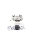 LED furniture luminaire BAHAM I, IP20, 12V DC, 2.5W 3000K 240lm 110�, cRi >90, brushed silver, with mini AMP connector