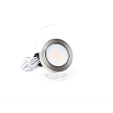 LED furniture luminaire BAHAM I, IP20, 12V DC, 2.5W 3000K 240lm 110�, cRi >90, brushed silver, with mini AMP connector