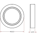 LED furniture luminaire BAHAM I, IP20, 12V DC, 2.5W 3000K 240lm 110�, cRi >90, brushed silver, with mini AMP connector