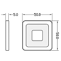 Deko-Light LED furniture luminaire PATY SQUARE, IP20, 12V DC, 2.5W 3000K 185lm 120�, without power adapter, silver grey