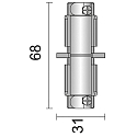 Deko-Light Accessories for 3-phase track system D LINE - mechanical connector, 220-240V AC / 50-60Hz, grey