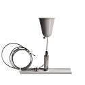 Accessories for 3-phase track system D LINE - rope suspension bracket with ceiling canopy, adjustable, max. 150cm, grey