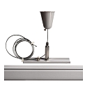 Deko-Light Accessories for 3-phase track system D LINE - rope suspension bracket with ceiling canopy, adjustable, max. 150cm, grey