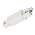 1-phase straight connector D ONE with feed-in option, left-right, white