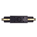 Deko-Light 1-phase straight connector D ONE with feed-in option, left-right, black