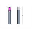 Deko-Light bollard lamp FACADO II 650MM OPAL round E27 IP65, dark grey, mat dimmable