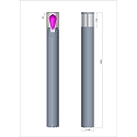 Deko-Light bollard lamp FACADO II 1000MM TONED round E27 IP65, mat, rust dimmable