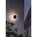 Deko-Light Outdoor LED wall luminaire BERMUDA, IP65, 10.6W 3000K 600lm 360�, dimmable, die-cast aluminum, black grey / opal