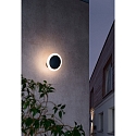 Deko-Light Outdoor LED wall luminaire BERMUDA, IP65, 10.6W 3000K 600lm 360�, dimmable, die-cast aluminum, black grey / opal