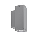 facade spotlight SHORELINE PRO LED SQUARE 70 UP&DOWN 2 flames, square, CCT Switch IP65, light grey dimmable