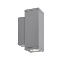 Deko-Light facade spotlight SHORELINE PRO LED SQUARE 70 UP&DOWN 2 flames, square, CCT Switch IP65, light grey dimmable