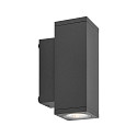 Deko-Light facade spotlight SHORELINE PRO LED SQUARE 70 UP&DOWN 2 flames, square, CCT Switch IP65, dark grey dimmable