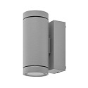 facade spotlight SHORELINE PRO GU10 ROUND UP&DOWN 2 flames, cylindrical, with lamp socket GU10 IP65, light grey