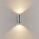 Deko-Light facade spotlight SHORELINE PRO GU10 ROUND UP&DOWN 2 flames, cylindrical, with lamp socket GU10 IP65, light grey