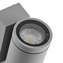 Deko-Light facade spotlight SHORELINE PRO GU10 ROUND UP&DOWN 2 flames, cylindrical, with lamp socket GU10 IP65, light grey