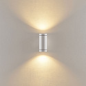 Deko-Light facade spotlight SHORELINE PRO GU10 ROUND UP&DOWN 2 flames, cylindrical, with lamp socket GU10 IP65, white