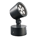 Outdoor LED spot 16W RGBW, IP65, 24V DC, RGB + 5500K 950lm 20�, die-cast aluminum, black grey