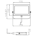 floodlight FLOOD SMD 15 swivelling, symmetrical IP65 / IP44, silver 