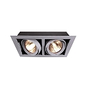 Recessed ceiling luminaire 2 cardan, 220-240V AC / 50-60Hz, G12, 70W, matt silver