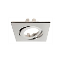 Deko-Light Frame for recessed LED ceiling luminaire LESATH SQUARE, 9 x 9cm, chrome, die-cast aluminum, IP20