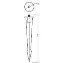 Deko-Light Ground spike for outdoor series COLT, versions 15 / 25 / 30 / 36 / 65W, M10 thread, 21.9cm, aluminum, black grey