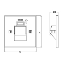 Deko-Light Cover SQUARE for recessed LED wall luminaire ALWAID, grey