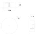 pendant luminaire adapter � DA 68MM / RECESSED round, built-in version, traffic white