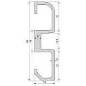 Base profile AM-02-10 for 10 - 11.3mm LED strip, matt silver, anodized, 200cm