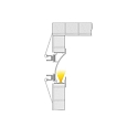 Drywall profile wallvoute EL-02-12 for 12 - 13,3 LED stripes, 100cm