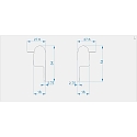 Endcaps R-EL-03-10 set 2 items, white