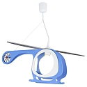 Pendant luminaire HELICOPTER, nursery lamp, 1x E27, blue / white