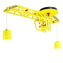Ceiling luminaire CRANE WITH MARKUS, nursery lamp, 2x E27, yellow