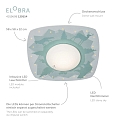 Elobra LED Ceiling luminaire SCANDI �WALD� LED board + 20 LED, 11W, 3000K, mint green