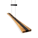Elobra pendant luminaire PANAMA, black, oak natural dimmable