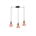 pendant luminaire RETRO 3 flames E14 IP20, copper, mat 