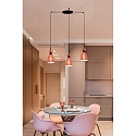 Faro pendant luminaire RETRO 3 flames E14 IP20, copper, mat 