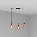 Faro pendant luminaire RETRO 3 flames E14 IP20, copper, mat 