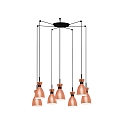 pendant luminaire RETRO 7 flames E14 IP20, copper, mat 