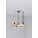 Faro pendant luminaire RETRO 7 flames E14 IP20, copper, mat 