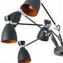 Faro pendant luminaire RETRO 12 flames E14 IP20, copper, black matt 