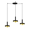 pendant luminaire WHIZZ 3 flames E27 IP20, gold, black 