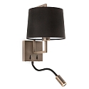 wall luminaire FRAME E27 IP20, black, antique gold 