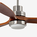 Faro Ceiling fan LANTAU XL with remote control IP20, nickel matt, walnut