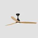 Faro Ceiling fan ALO CCT with remote control IP20, black matt, pine