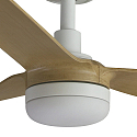 Faro Ceiling fan PUNT M with remote control IP20, white matt, maple