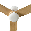 Faro Ceiling fan PUNT M with remote control IP20, white matt, maple