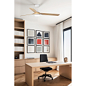 Faro Ceiling fan PUNT M with remote control IP20, white matt, maple