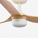 Faro Ceiling fan MINI PUNT S with remote control IP20, white matt, maple