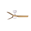 Ceiling fan MINI PUNT S with remote control IP20, white matt, maple dimmable