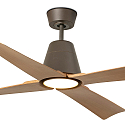 Faro Ceiling fan TYPHOON M with remote control IP44, brown, maple